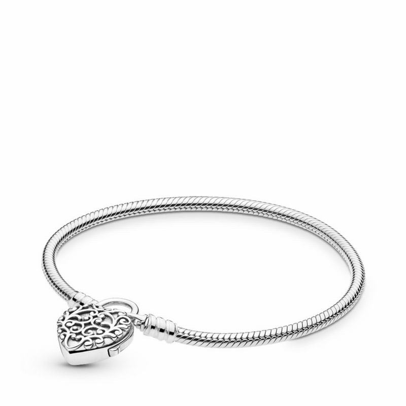 Pandora Smooth Padlock Bracelet NZ Sale, Sterling Silver (625718-EBM)